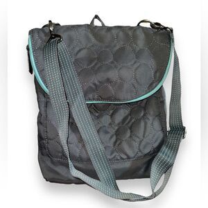 Thirty-One Gray and Blue Crossbody Bag with Adjustable Straps